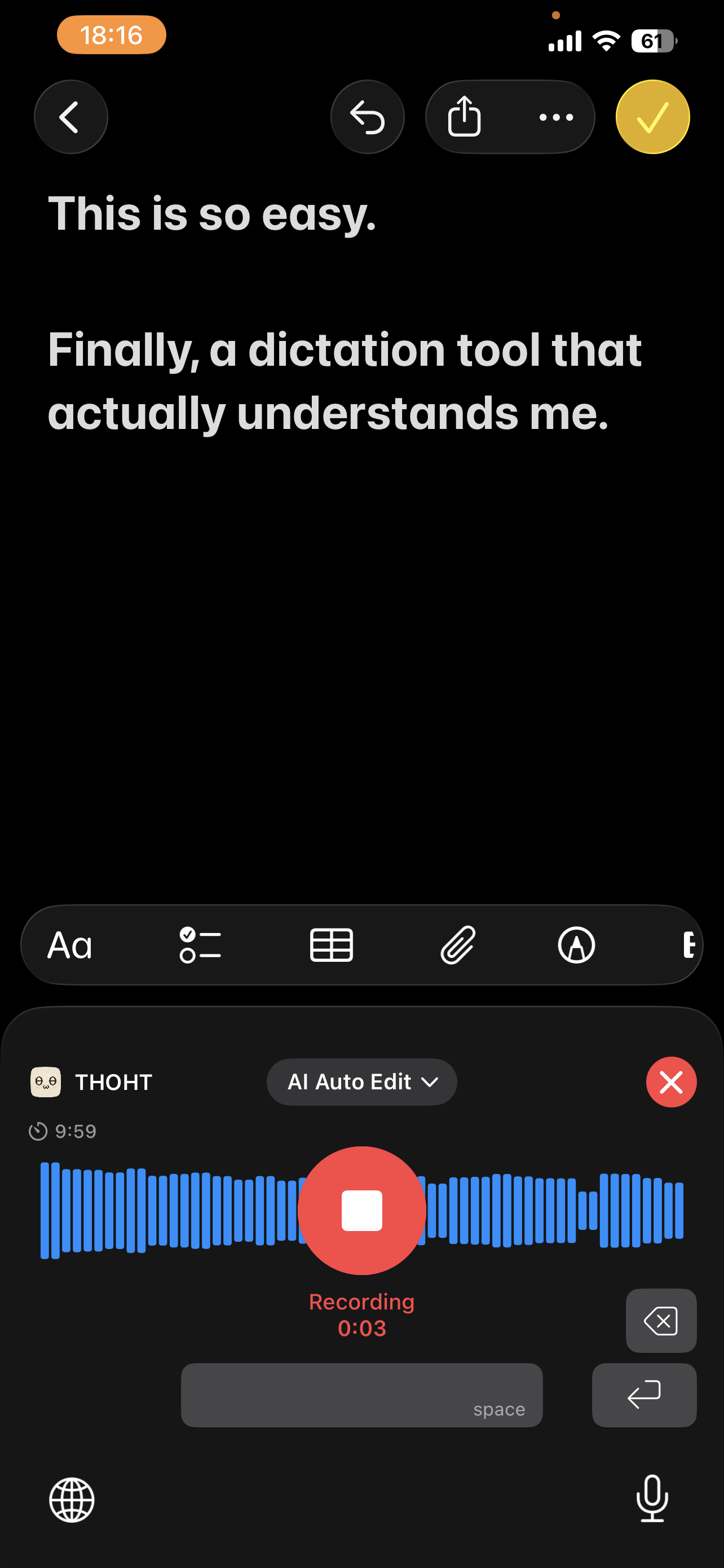 Diktiertastatur — iPhone & iPad